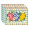 Mantel de Pascua transfronterizo lino patrón de huevo conejo impreso mantel de mesa fiesta atmósfera festiva vajilla decorativa