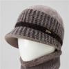 Sombrero para mujer de mediana edad y anciana otoño e invierno madre abuela conejo cálido sombrero de cuenca forrado de lana grueso sombrero de lana para anciana