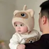 Bonito Gorro de Bebé Otoño Invierno Cálido Engrosado Tejido Felpa Protección Orejas Unisex Bebé Meses Pequeños Gorro de Lana