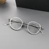 Armazón de Gafas de Titanio Puro 10004 para Hombres y Mujeres, Armazón de Titanio con Virola, Gafas de Armazón de Placa Pueden Equiparse con Miopía