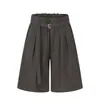 Pantalones Cortos de Kendo con Cinta Estilo Old Money Americano para Hombre, Nuevo Modelo de Verano, Sensación de Alta Gama, Pantalones Anchos Casuales Versátiles de Tres Cuartos