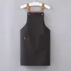 Delantal simple estilo coreano para tienda de té con leche para mujer, ropa de trabajo de cocina impermeable y a prueba de aceite con logotipo impreso, tamaño ampliado para hombre, específicamente para catering