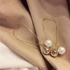 Pendientes de aguja de plata S925, estilo ins, pendientes de perlas, ligeros, de lujo, de nicho, de alta calidad, con microincrustaciones, pendientes personalizados que combinan con todo, al por mayor