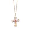 Colar com Corrente para Clavícula Cruzada com Microincrustação de Diamante e Pedra Colorida de Nova Fonte Transfronteiriça Feminino Europeu e Americano Religioso Versátil Tendência
