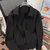Chaqueta de cuero para hombre, abrigo corto casual, chaqueta biker de moda estilo coreano para primavera y otoño, moda masculina
