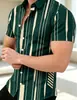 Camisa casual de verano para hombre con manga corta y estampado geométrico, top de corte holgado, camisa de manga corta transfronteriza para hombre