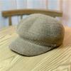 Delicado Gorro Mezclado de Lana, Boina Engrosada, Sombrero Octagonal de Ala Ancha, Moda Trendy Otoño e Invierno para Mujer, Cálido, Marca Trendy para Mujer