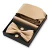 Conjunto de Presente Masculino com Gravata Lisa e Gravata Borboleta de 4 Peças Caixa para Casamento Terno Formal Gravata Decorativa Venda Quente Transfronteiriça em Estoque