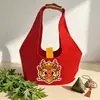 Bolsa de Feltro Estampada para o Festival do Barco-Dragão, Lembrança de Reunião Anual, Bolsa Tote para Presente de Seguro de Casamento, Bolsa de Compras de Grande Capacidade, Bolsa de Presente
