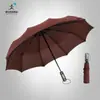 Guarda-chuva Automático Dobrável Personalizado de Dez Ossos Guarda-chuva Automático Masculino Uso Duplo Duplo Duas Pessoas Aumento Três Dobras Cor Sólida Guarda-chuva Publicitário
