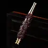 Cachimba de Orquídea de Seda Dorada, Cachimba Recta de Madera Huanghuali, Lavable, Boquilla de Cigarrillo de Doble Propósito, Circulación de Doble Propósito
