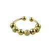 Anillo Abierto de Lujo Ligero para Mujer, Estilo Étnico Retro de Moda, Cobre Chapado en Oro, Anillo Ajustable Personalizado Joyería al por Mayor