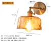 Lámpara de pared retro de estilo silencioso, cobre completo, interruptor de cremallera junto a la cama del dormitorio, lámpara de pared de fondo para pasillo de casa de huéspedes, lámpara de nogal