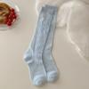 Calcetines Finos de Verano para Mujer Amor Lazo Decorativo Calcetines Apilados Color Sólido Estilo Extranjero Malla Japonesa Sin Costuras Calcetines de Pantorrilla
