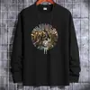 Camiseta de Manga Larga para Hombre 2023 Nueva Ropa de Hombre Primavera y Otoño Cuello Redondo Algodón Puro Camisa Básica para Estudiante Top de Otoño