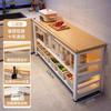 Rack de Armazenamento Multifuncional de Cozinha de Chão Mesa de Corte de Legumes Bancada Multicamadas Rack de Armazenamento de Panelas para Forno de Micro-ondas Armário Lateral Estreito