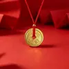 Cobre Puro Chapado en Oro Vintage Moneda de Dinero Auspiciosa Doble Cara Estilo Antiguo Moneda de Cobre de Paz y Alegría Colgante para Pulsera Collar Joyería DIY