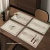 Manteles cuadrados, simples y de alta gama, nuevos manteles de mesa estilo chino, manteles de mesa para hotel y restaurante, resistentes al calor, anti-quemaduras, impermeables