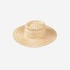 Moda de primavera y verano ocio ala ancha retro tejido a mano patrón calado anillo de sisal copa plana sombrero de paja sombrero de paja parasol