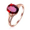 Novo Anel Aberto Elegante e Fashionável de Flor Vermelho Sangue de Pombo Simulação Turmalina Vermelha Anel Feminino de Ouro Rosa 18K