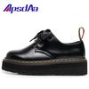 Cross-border 1461 Sapatos Martin Leves de Sola Grossa com 2 Furos Sapatos de Couro Genuíno para Mulheres Estudantes Britânicas Botas Curtas de Cano Baixo com Plataforma