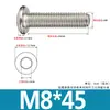 Tornillos de Acero Inoxidable 304 Biselados de Cabeza Hexagonal con Vaso Pernos Cabeza Plana Redonda Borde Biselado Accesorios para Muebles Tornillos M3M4M6