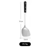 Espátula para freír de acero inoxidable de alta gama, mango de tres puntas, perla negra, 3 cm, espátula de tres puntas para uso doméstico, cuchara para gachas, venta al por mayor