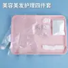 Set de herramientas desechables de 4 piezas para teñir el cabello para uso en casa, incluye capa, gorro de ducha, protectores para orejas, guantes y delantal de salón