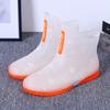 Nova moda transfronteiriça antiderrapante à prova d'água cano curto transparente sapatos de água moda feminina novo cristal de gelatina sapatos de chuva femininos