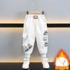Calças de Fleece para Meninos Outono e Inverno 2025 Novo Estilo Calças Esportivas Bonitas para Crianças Calças Casuais de Inverno para Meninos Pequenos