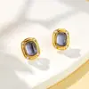 Nuevos Pendientes de Plata Pequeños con Aguja, Diseño Dopamina Minimalista Minimalista de Lujo Ligero de Estilo Francés, Incrustaciones de Cristal