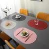 Suministro Directo de Fábrica Estilo Escandinavo Dos Tonos Contrastantes Ovalados Manteles Individuales de Cuero Hotel Hogar Impermeables, Resistentes al Aceite y Aislantes