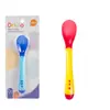 Cuchara de cabeza suave que cambia de color Doraemon cuchara sensible a la temperatura para bebé Tenedor paquete individual vajilla para alimentación de bebé 6016