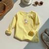Camiseta básica dulce de cuello redondo para niños y niñas transfronteriza 2025 Otoño e Invierno Ropa interior para niños Otoño Top exterior grueso