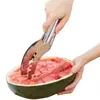 Cortador y divisor de sandía de acero inoxidable para cocina, cortador de frutas grande para el hogar, herramienta de cuchillo multifuncional