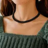 Vintage Imitação de Pérola Colar Curto Elegante All-match Double-layer Clavícula Cadeia Pequena Pérola Multi-camada Empilhado gargantilha Mulheres