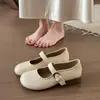 Zapatos Mary Jane de corte bajo estilo nuevo para mujer con hebilla, zapatos de suela blanda versátiles para primavera y otoño, punta redonda, estilo retro francés 2026