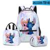 Producto Nuevo Transfronterizo 3D: Set de Tres Piezas para Estudiante con Estampado de Dibujos Animados: Mochila, Lonchera y Estuche - Más Elegante Que Nunca