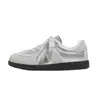 Zapatillas de Entrenamiento Alemanas Color Plata para Mujer, Nuevas Zapatillas Blancas con Cordones Primavera y Otoño 2026, Zapatos para Mujer Retro de Nicho, Zapatillas Versátiles