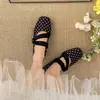 Retro Ballet Style French Flat Shallow Mouth Women's Shoes 2026 New Autumn Evening Shoes Polka Dot Mary Jane Shoes