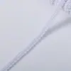 Venta directa del fabricante, suministro en stock de ribete de borde de ciempiés de seda de baja elasticidad de 0,8 cm con hilo dorado y plateado, encaje de color sólido para accesorios de indumentaria y textiles para el hogar