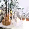Decoración Festiva Navideña Regalo Colgante de Tira de Hielo Transparente Hilo Acrílico Decoración de Tira de Hielo Colgante para Árbol de Navidad