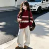 Suéter de punto para niña con media cremallera y estampado de corazones, nueva colección otoño 2026, top de punto elegante y holgado para niños mayores