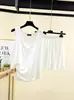 Traje Casual de Modal para Mujer, Estilo Delgado de Verano, Color Sólido, Corte Holgado, Adelgazante, Conjunto de Dos Piezas Casual Talla Grande