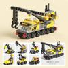 Caminhão de Bombeiros Carro de Polícia Resgate 6 em 1 Embalado Montagem DIY Brinquedo Blocos de Construção para Crianças Meninos Atacado Montagem Brinquedos Educativos
