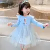 Vestido de Niña Primavera y Otoño Manga Larga Ropa Infantil Falda de Niña Falda Tutú Vestido de Princesa Elsa Infantil Frozen