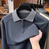 Camiseta de manga larga estilo Old Money para hombre, con lana y seda, nueva colección otoño 2026, con cuello, color liso, diseño simple y casual