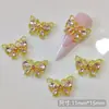 Celebridad de Internet Nueva Joyería para Uñas Mariposa Calada Metálica Diamante Estéreo Mariposa Pequeña Rosa Decoración de Uñas DIY