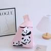 Bolso de punto cruzado para mujer, bolso de muñeca a juego, bolso de mano, bolso de poliéster tejido, bolso panda