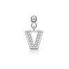 Andywen Plata S925 Accesorios de Letras Microincrustados Colgante de Letra Inglesa Simple y Versátil Pendientes Colgantes de 26 Letras